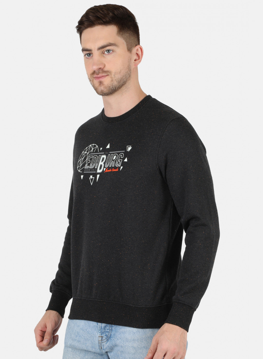 Men Black Printed Sweatshirt