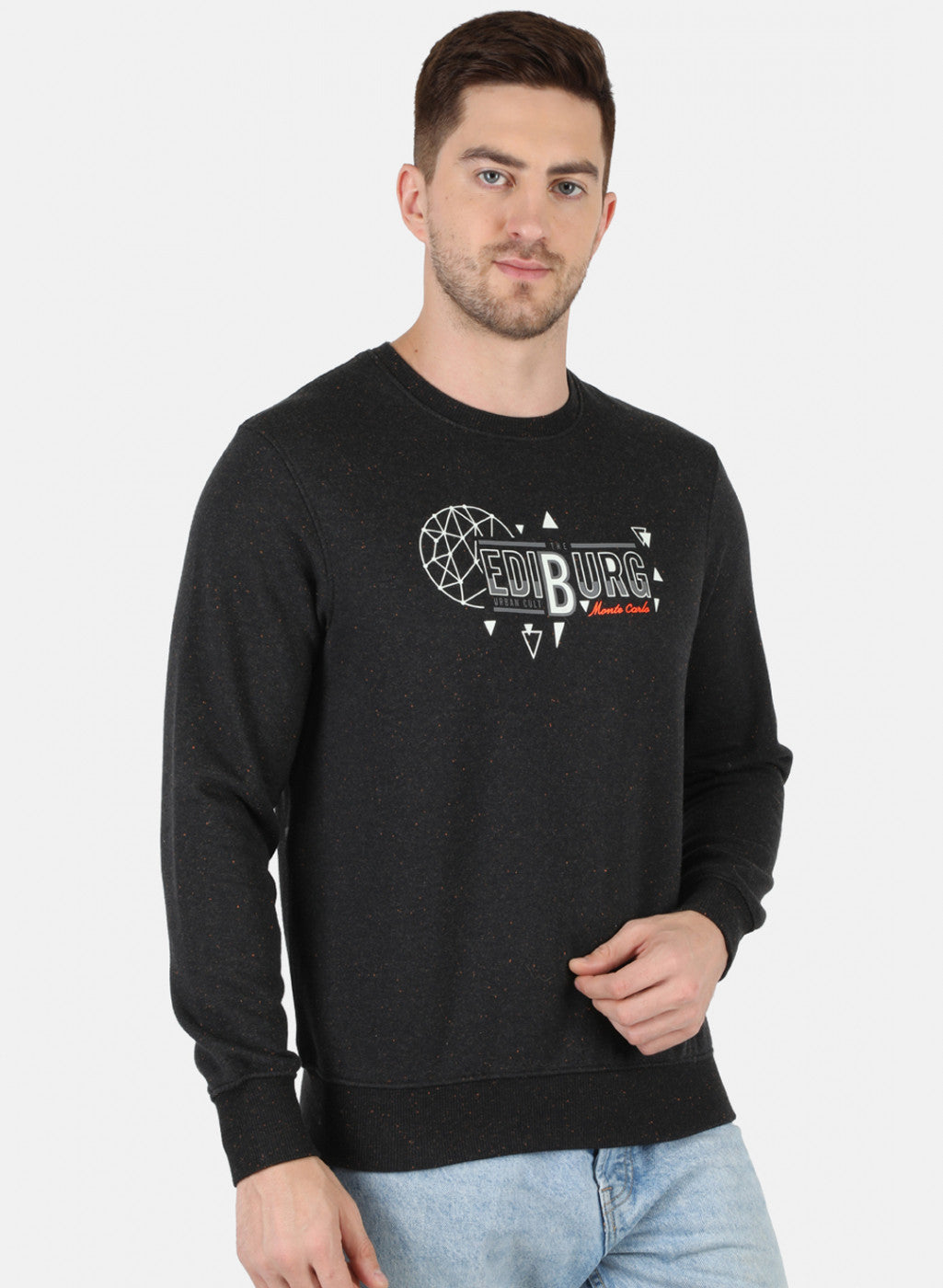 Men Black Printed Sweatshirt
