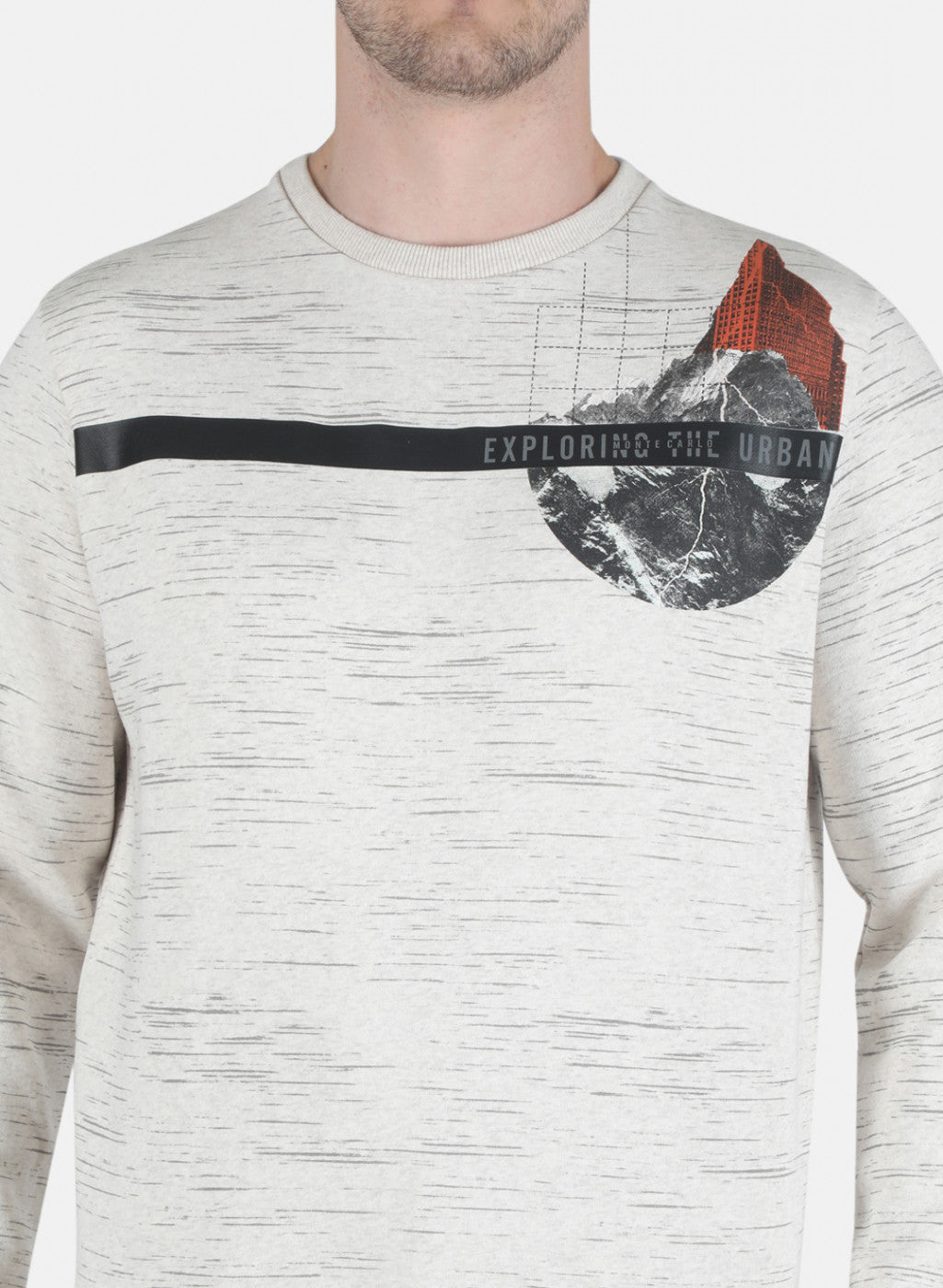 Men Beige Printed Sweatshirt