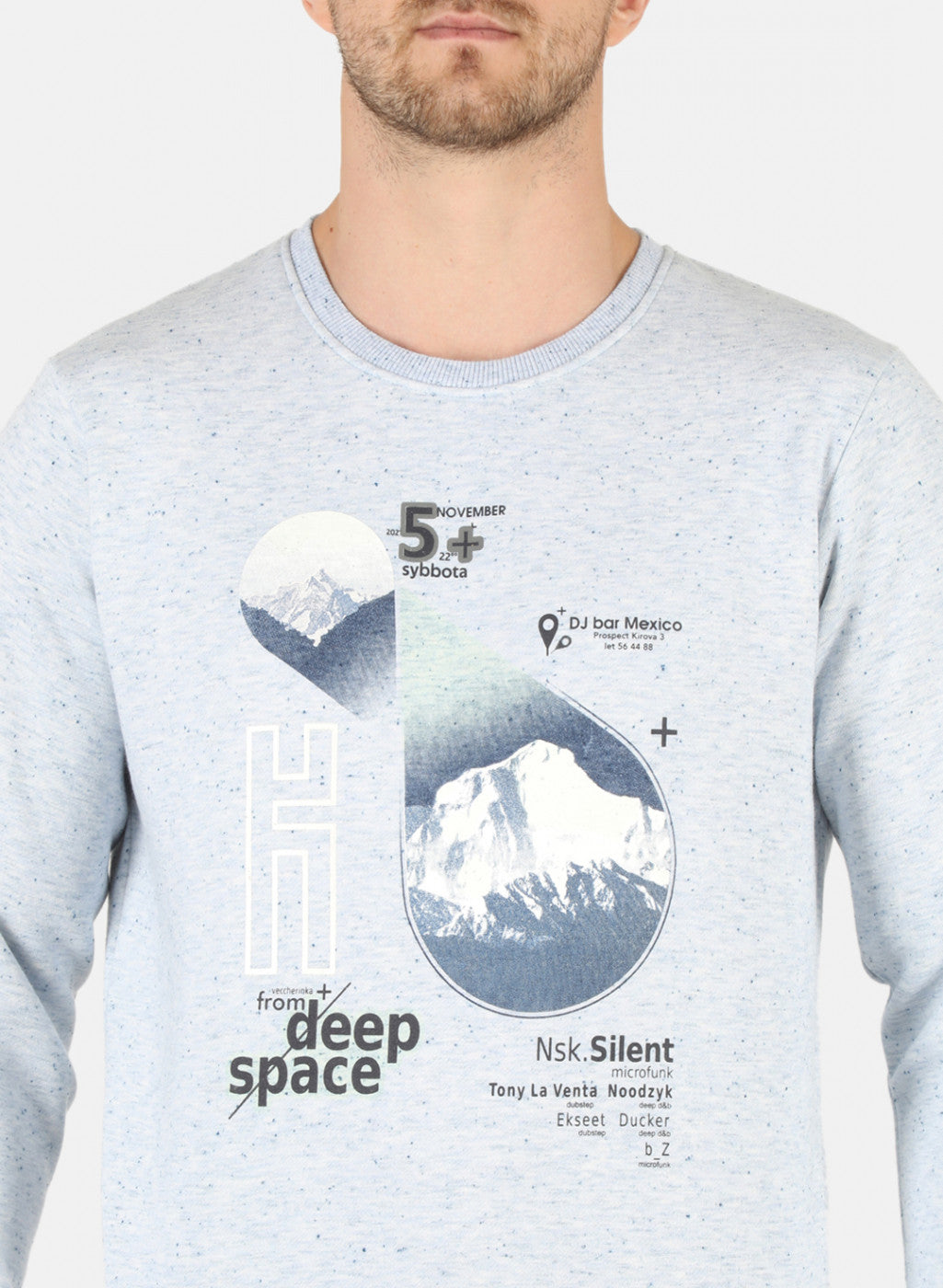 Men Blue Printed Sweatshirt