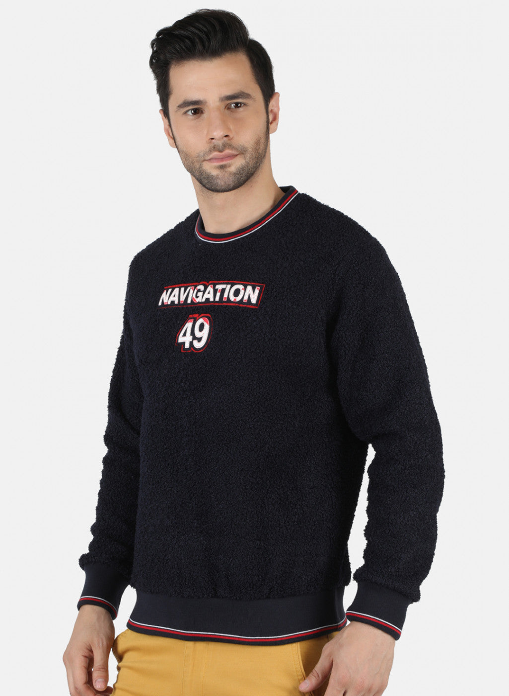 Men NAvy Blue Printed Sweatshirt