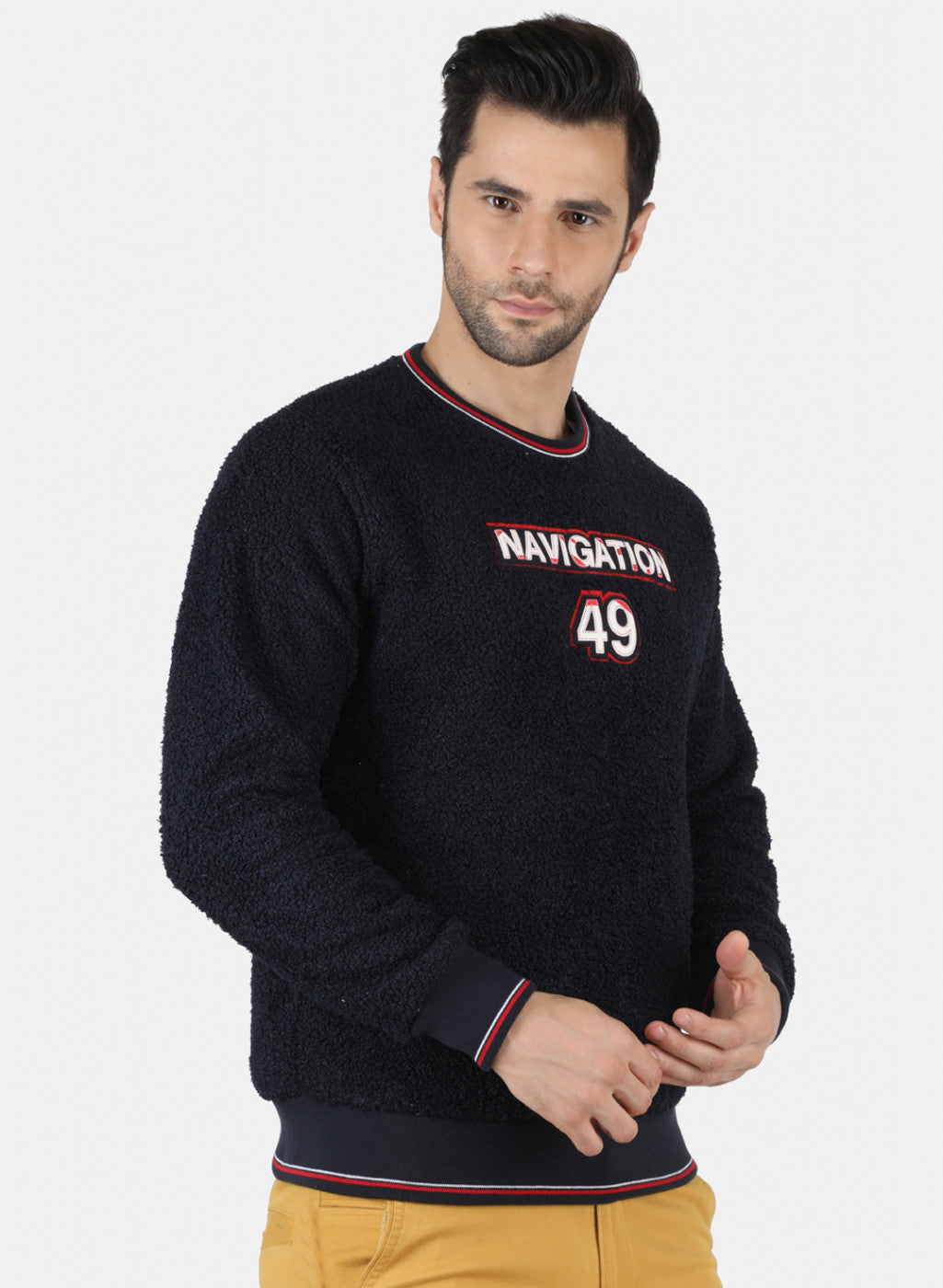 Men NAvy Blue Printed Sweatshirt