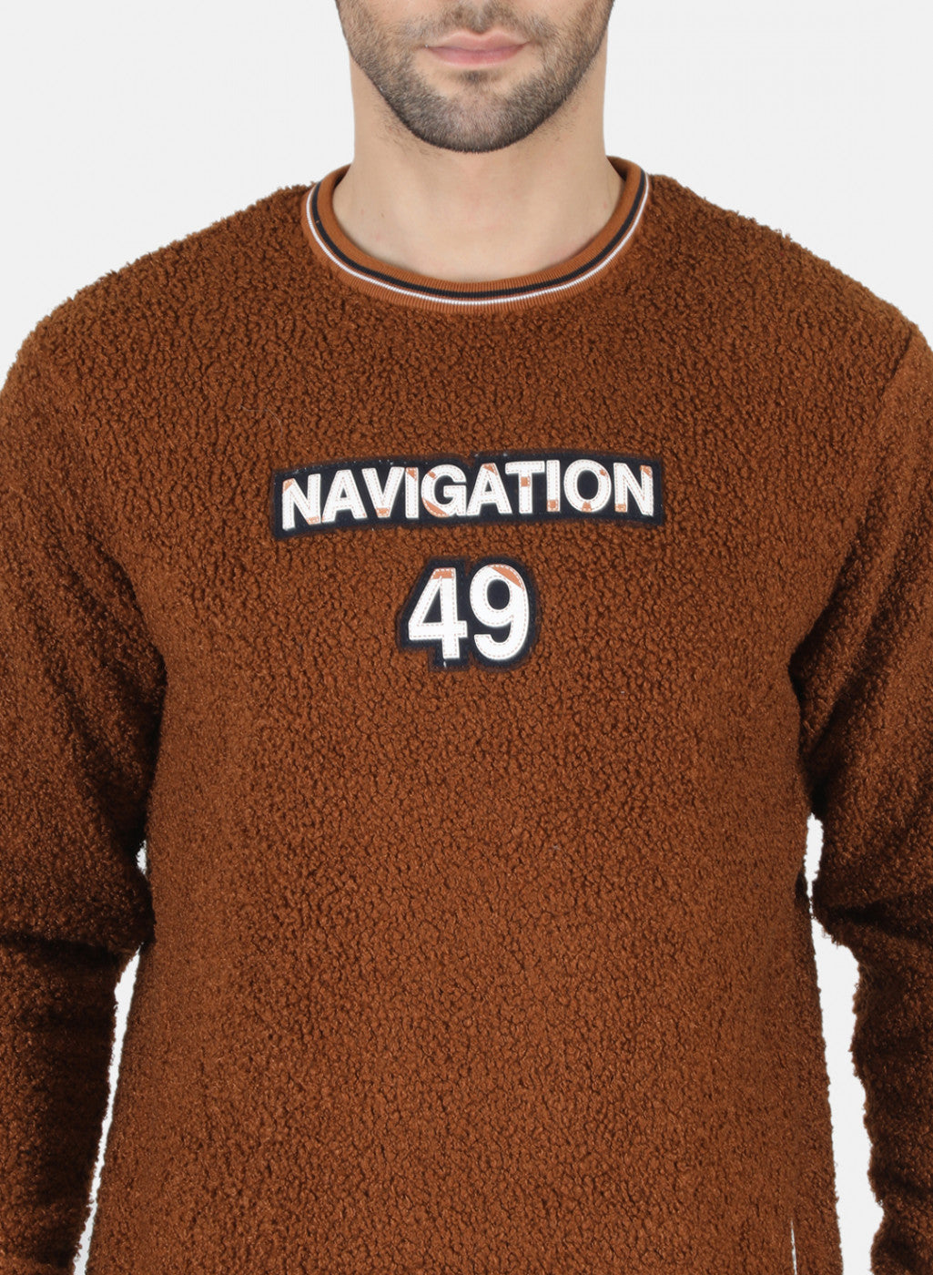 Men Brown Printed Sweatshirt