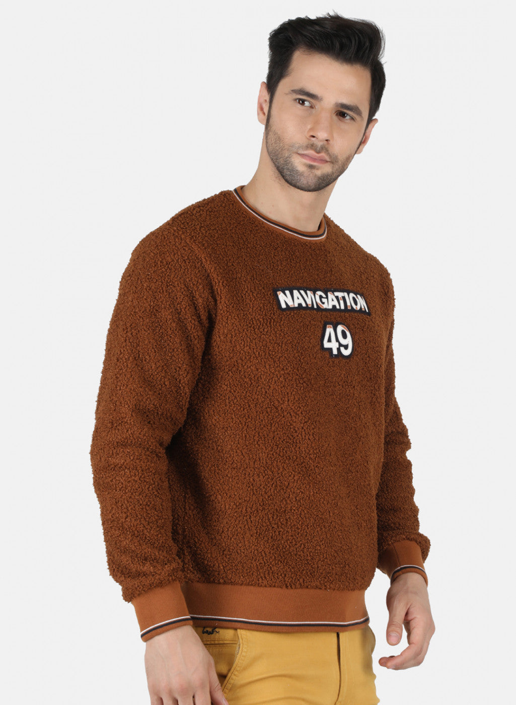 Men Brown Printed Sweatshirt