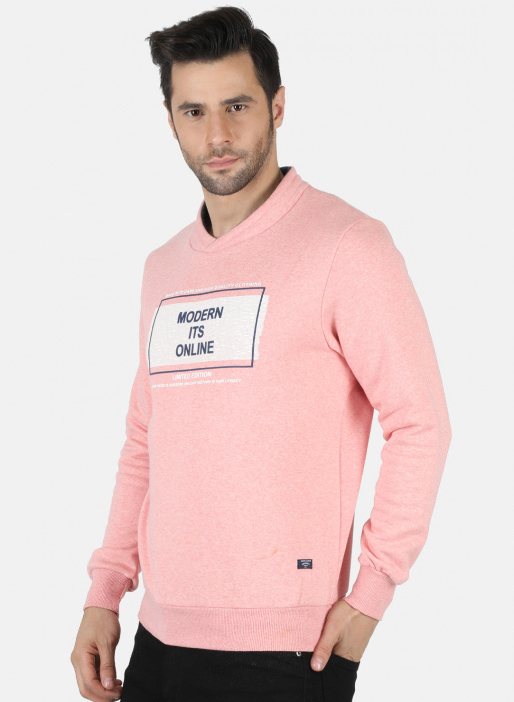 Men Pink Printed Sweatshirt