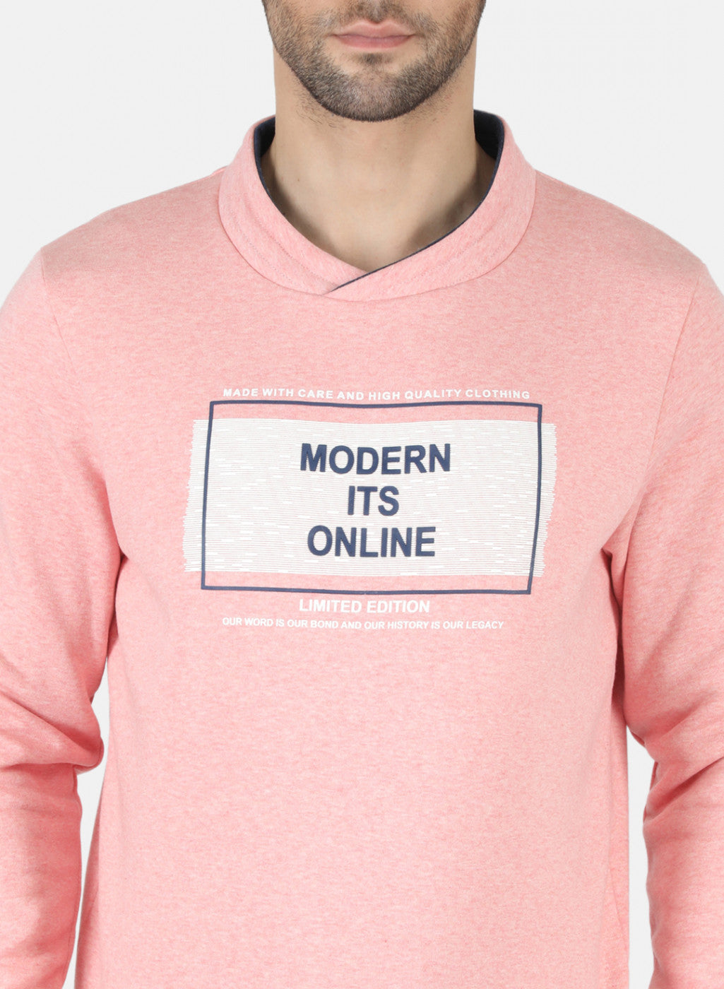 Men Pink Printed Sweatshirt