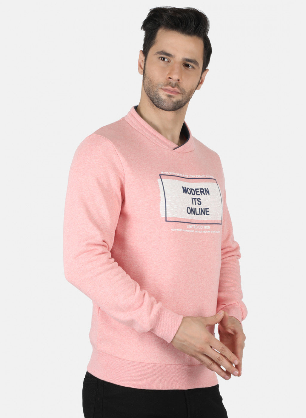 Men Pink Printed Sweatshirt