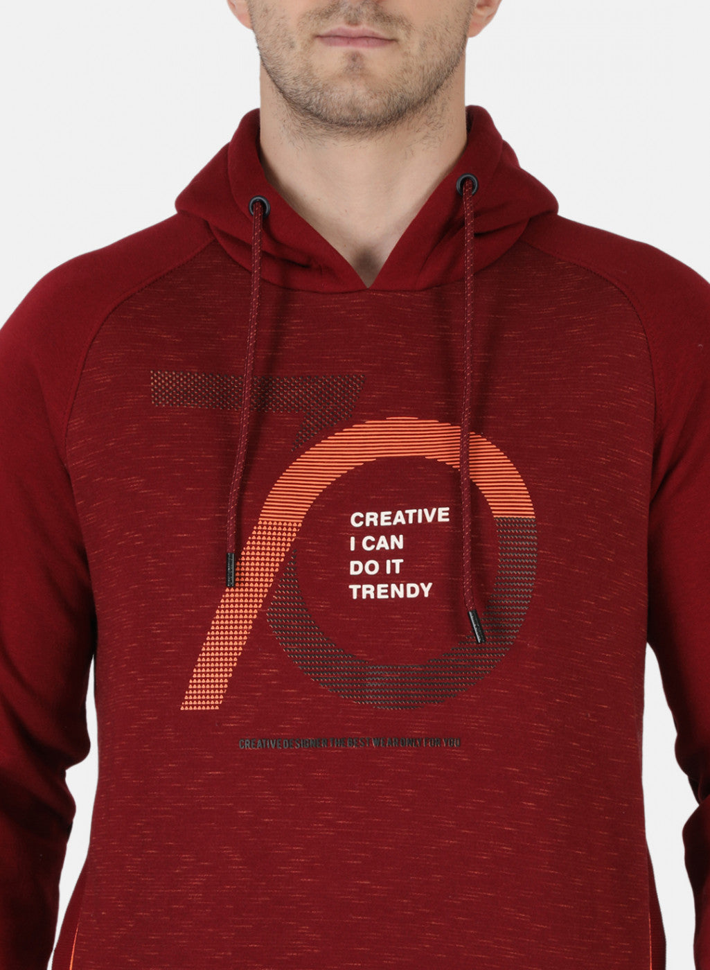 Men Maroon Printed Sweatshirt