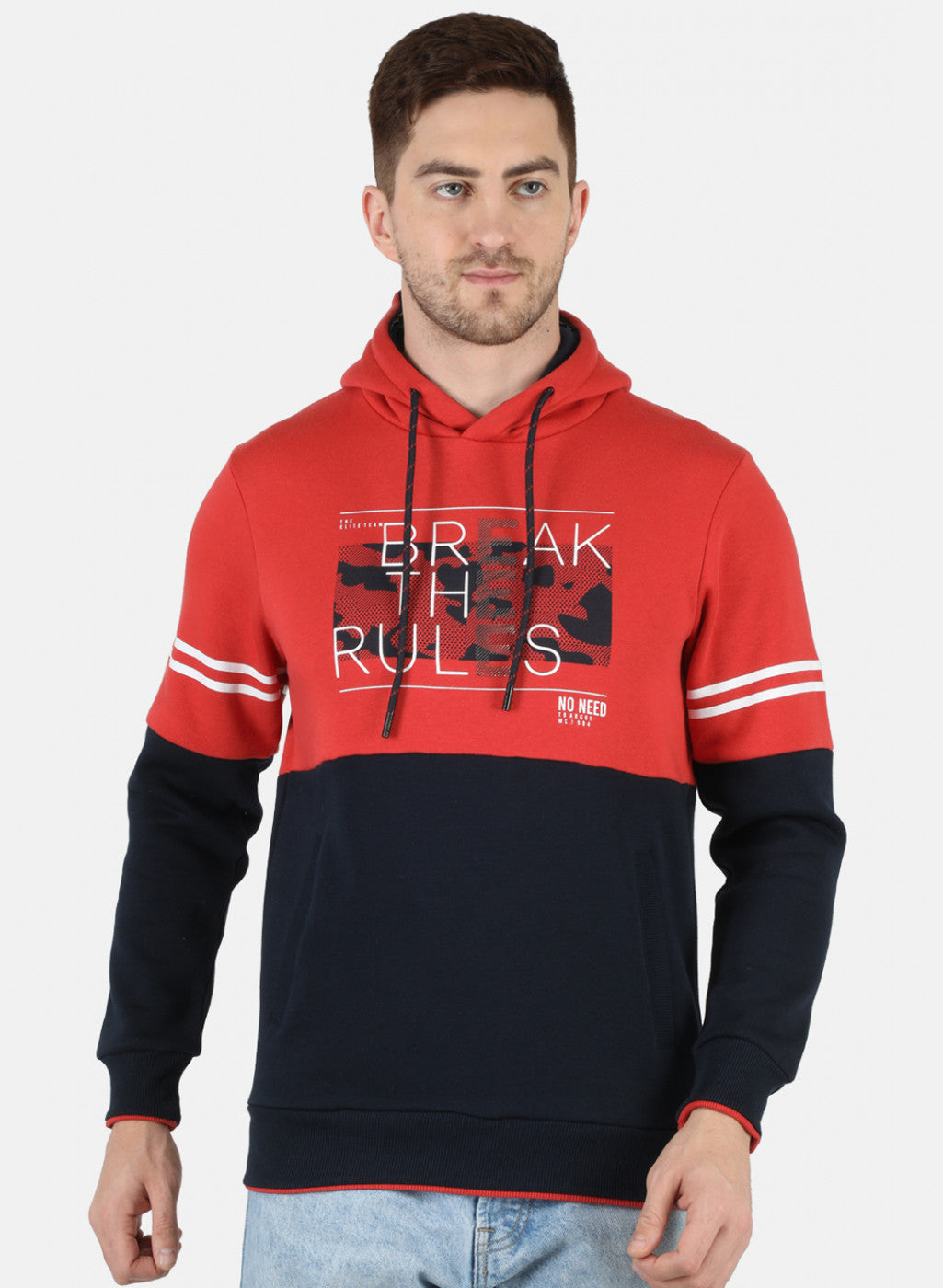 Men Orange Printed Sweatshirt