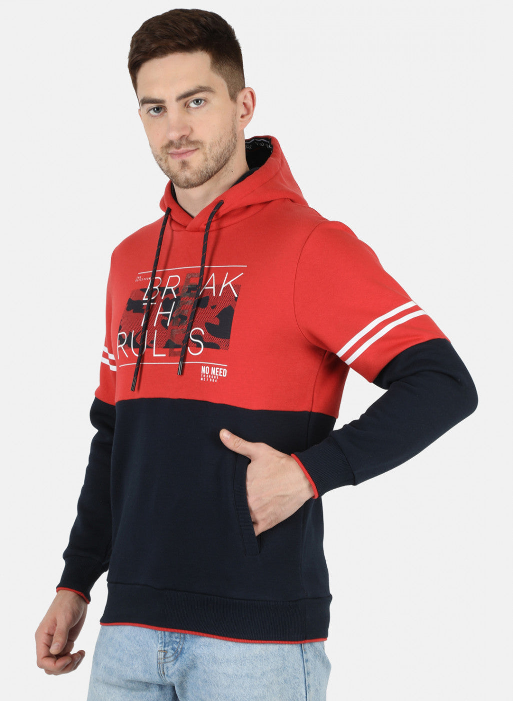 Men Orange Printed Sweatshirt