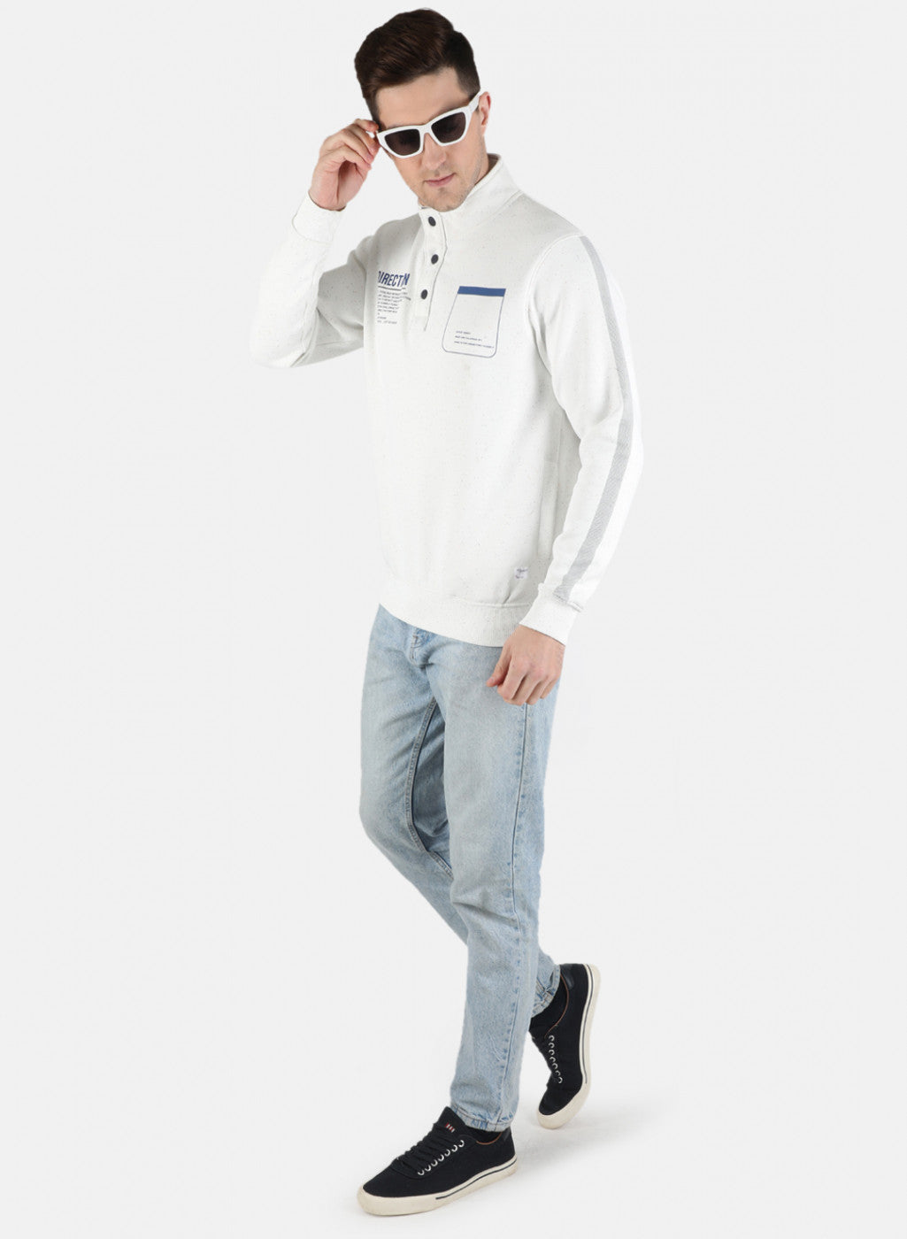 Men Grey Solid Sweatshirt