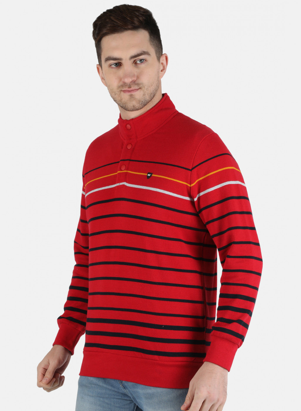 Men Red Stripe Sweatshirt