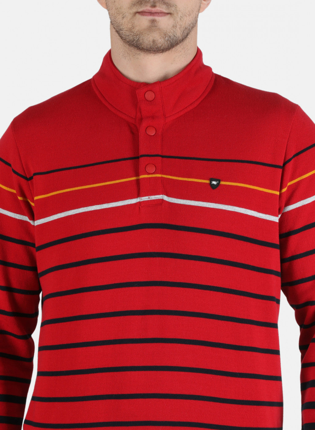 Men Red Stripe Sweatshirt