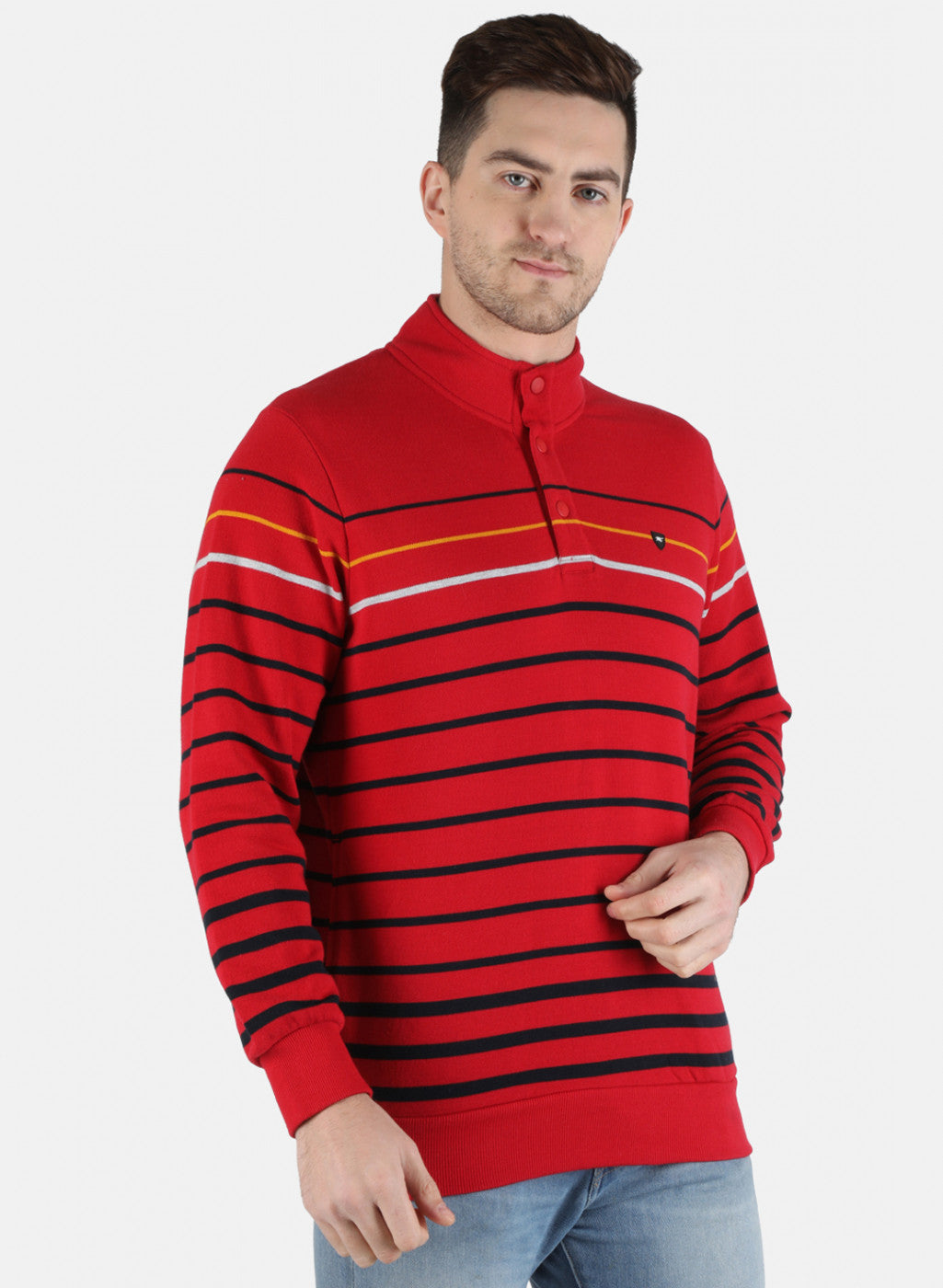 Men Red Stripe Sweatshirt