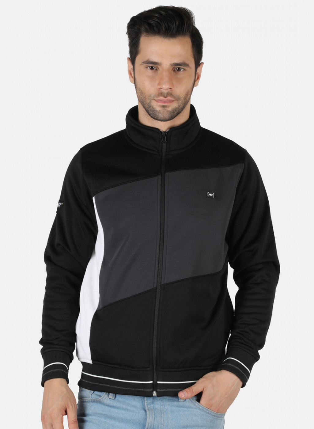 Men Black Solid Sweatshirt