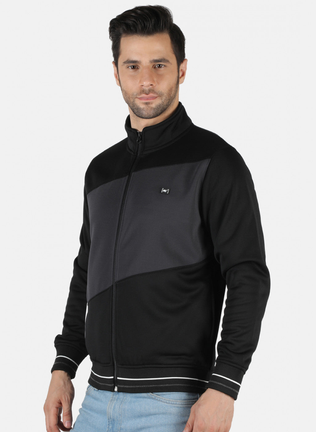 Men Black Solid Sweatshirt