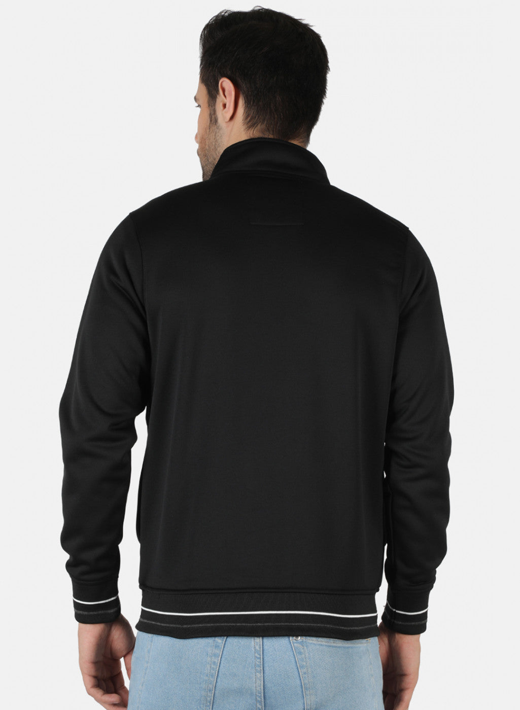 Men Black Solid Sweatshirt