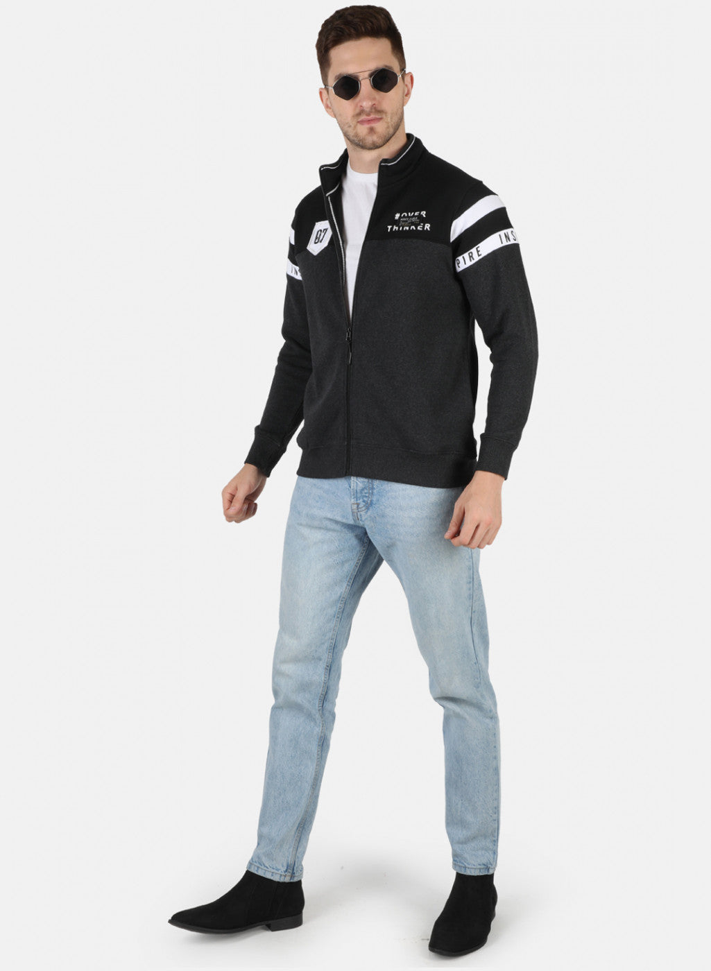 Men Grey Printed Sweatshirt