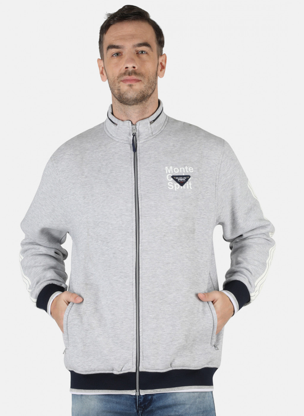 Men Grey Printed Sweatshirt