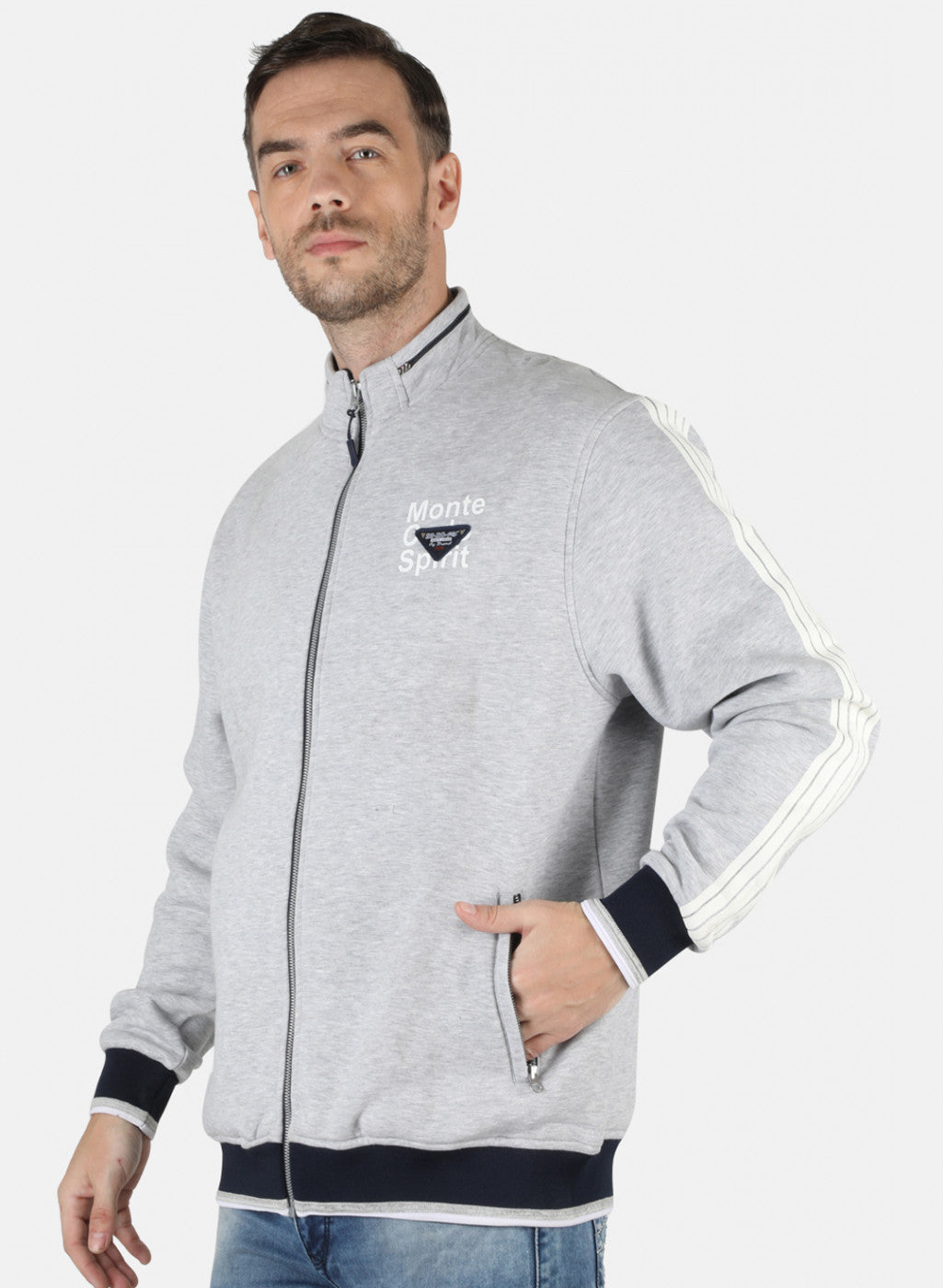 Men Grey Printed Sweatshirt