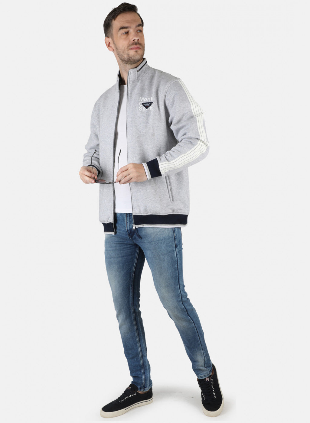 Men Grey Printed Sweatshirt