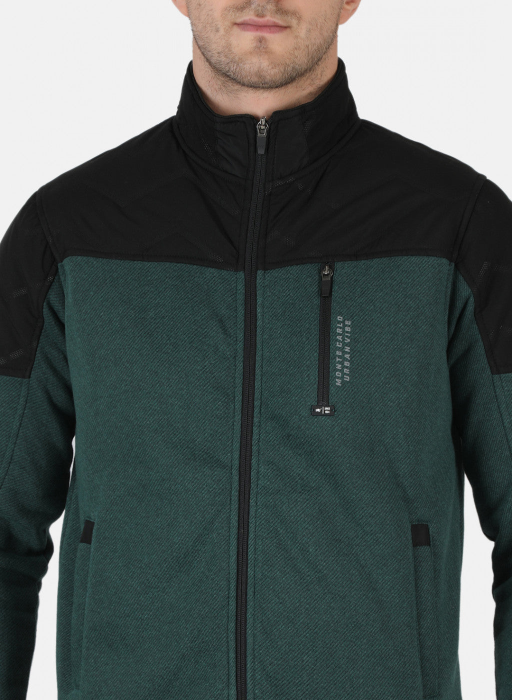 Men Green Solid Sweatshirt