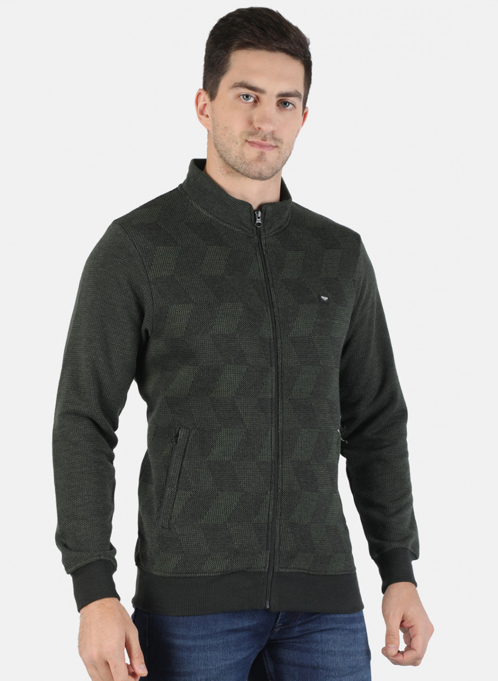 Men Green Jaquard Sweatshirt