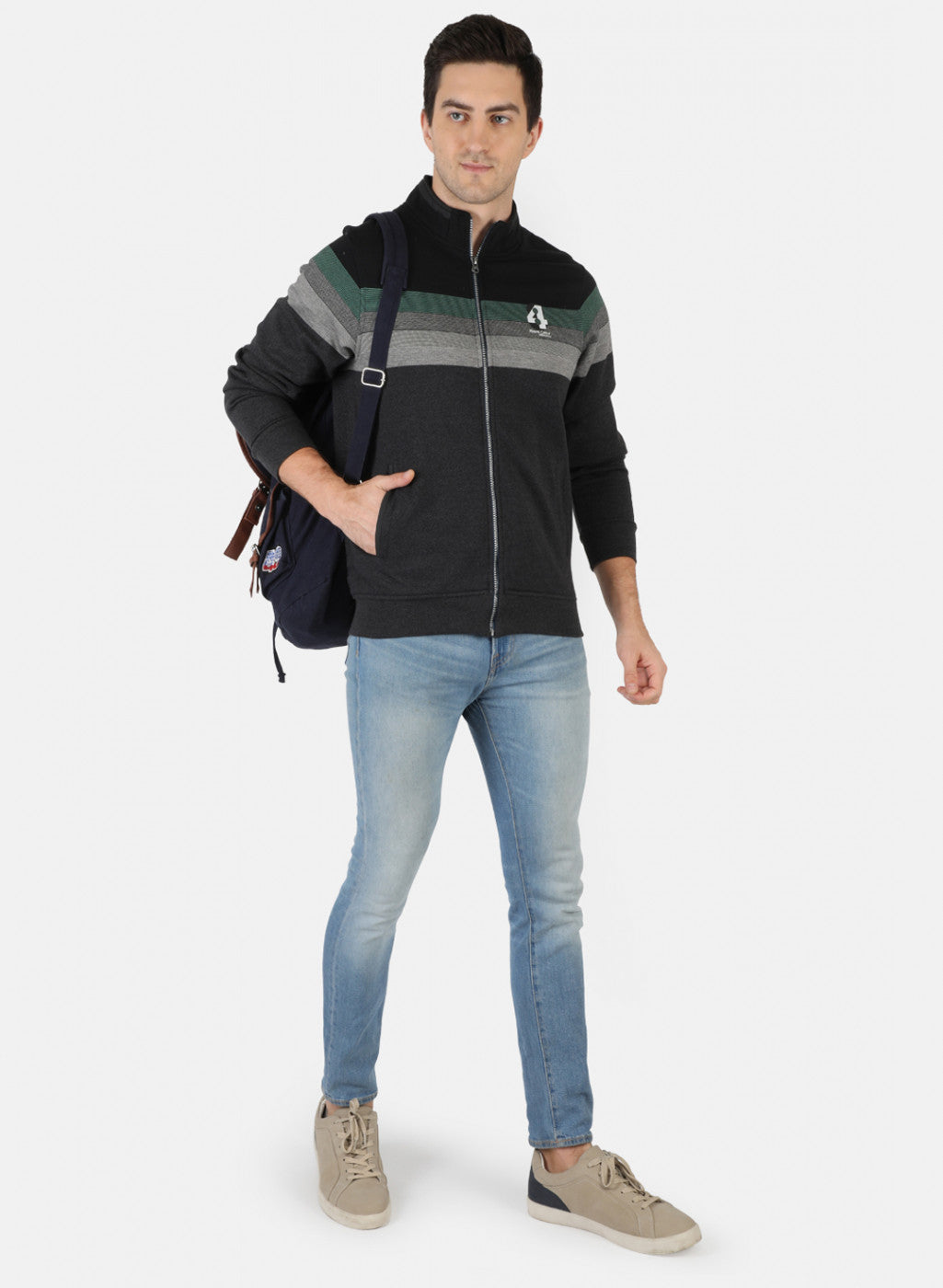 Men Multicolor Stripe Sweatshirt