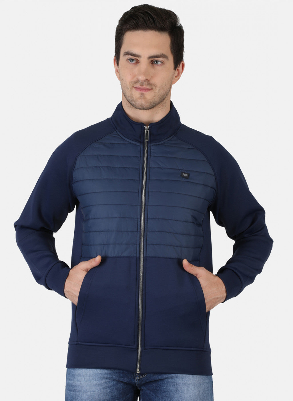 Men Blue Solid Sweatshirt