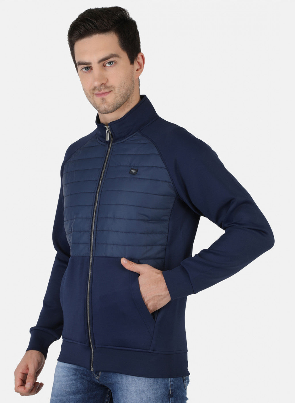 Men Blue Solid Sweatshirt