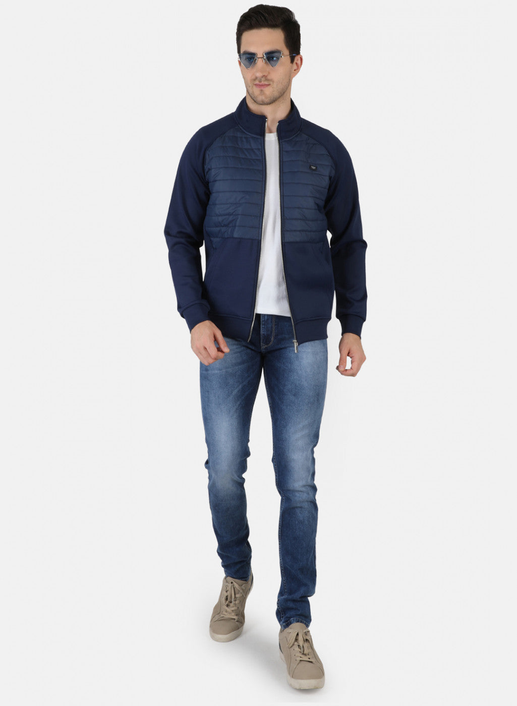 Men Blue Solid Sweatshirt