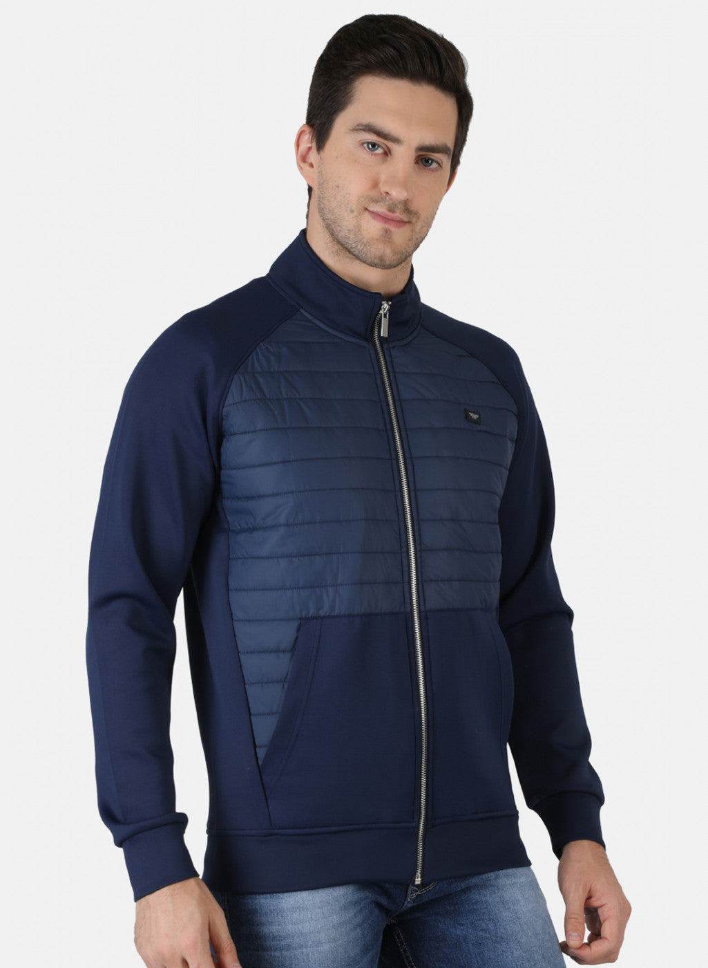 Men Blue Solid Sweatshirt