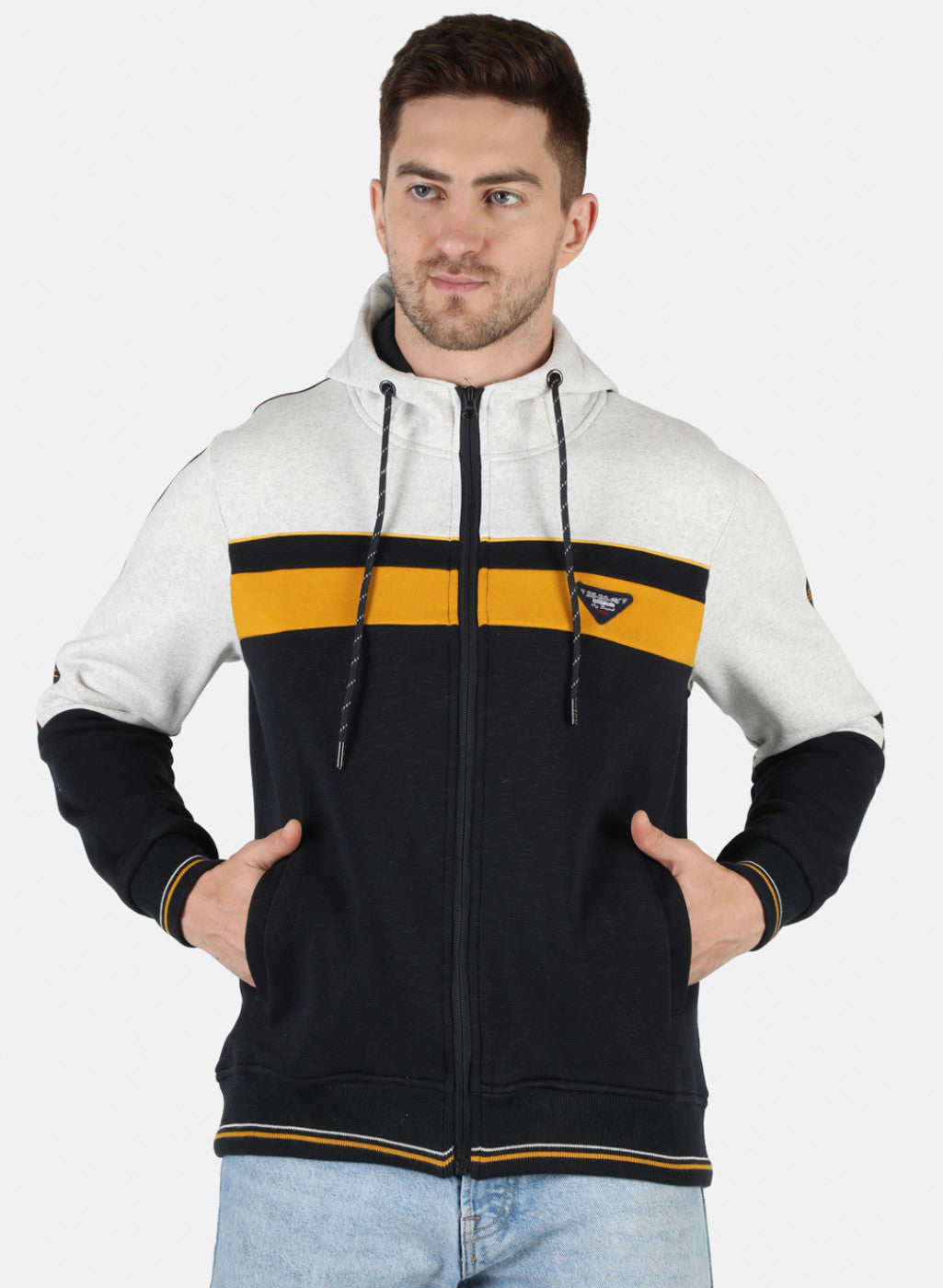 Men NAvy Blue Solid Sweatshirt