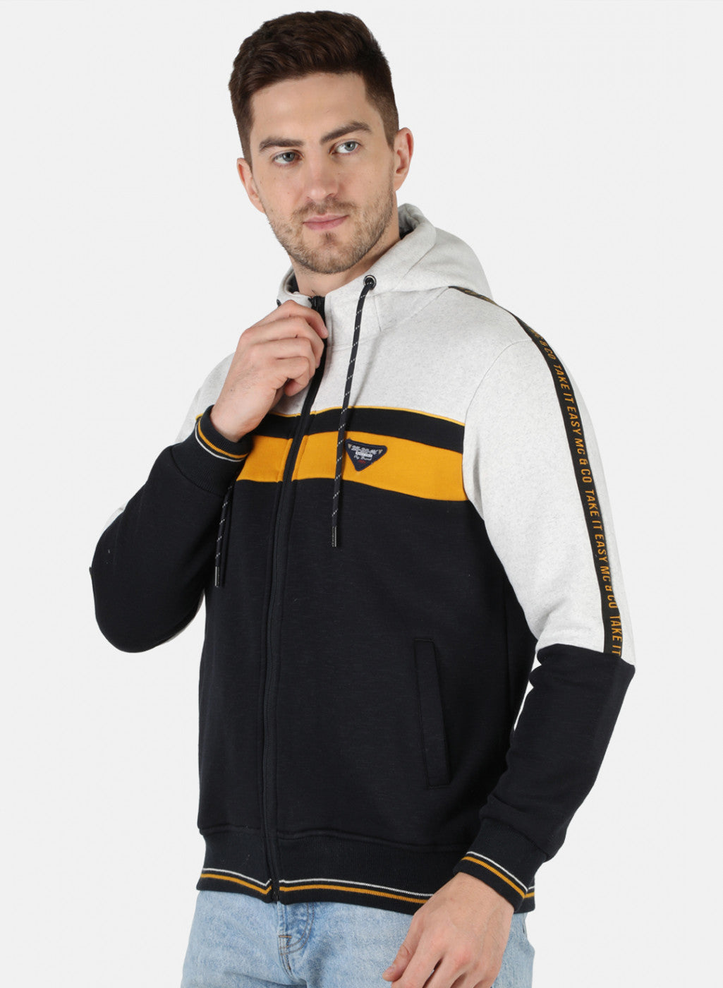 Men NAvy Blue Solid Sweatshirt