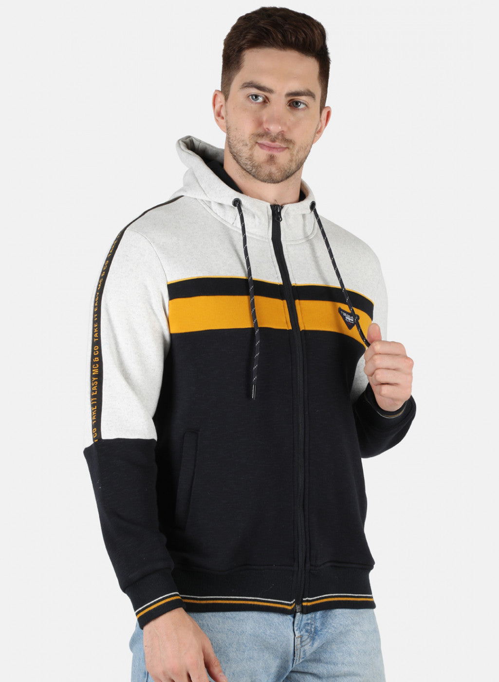 Men NAvy Blue Solid Sweatshirt