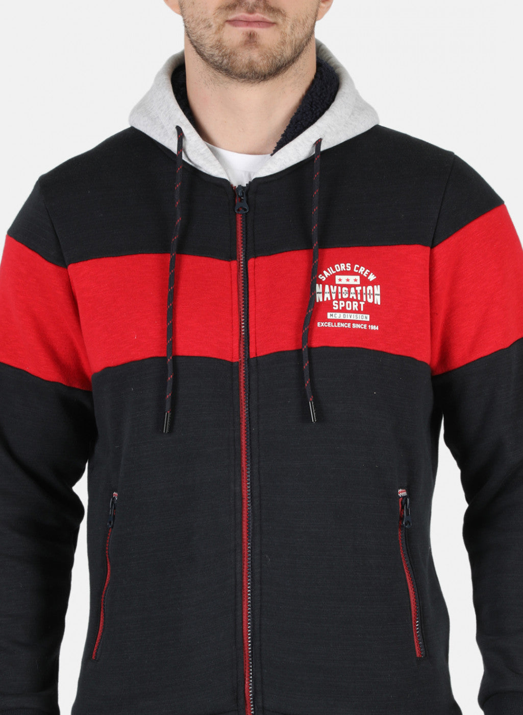 Men NAvy Blue Solid Sweatshirt