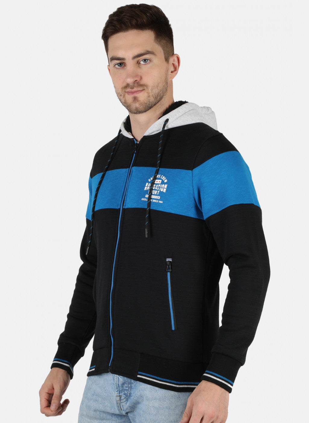 Men Black Solid Sweatshirt