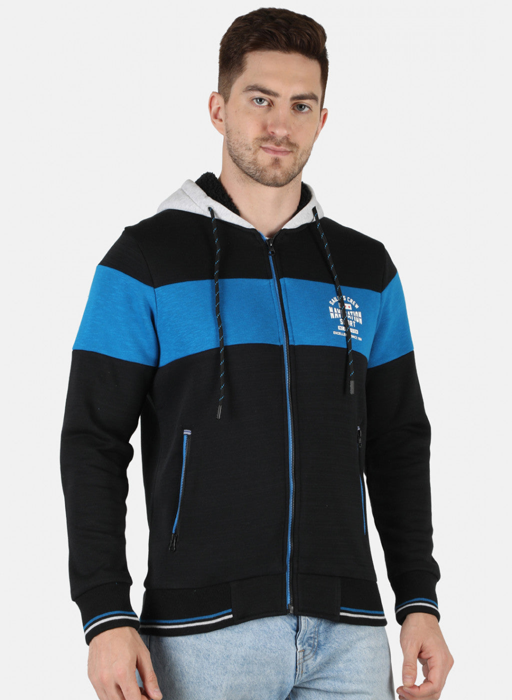 Men Black Solid Sweatshirt