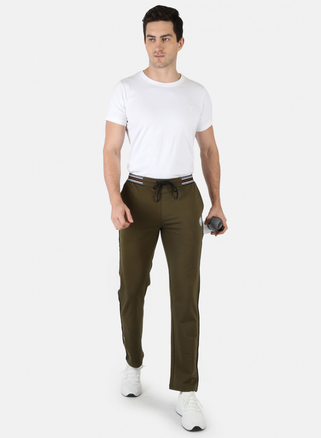 Men Olive Solid Winter Lower