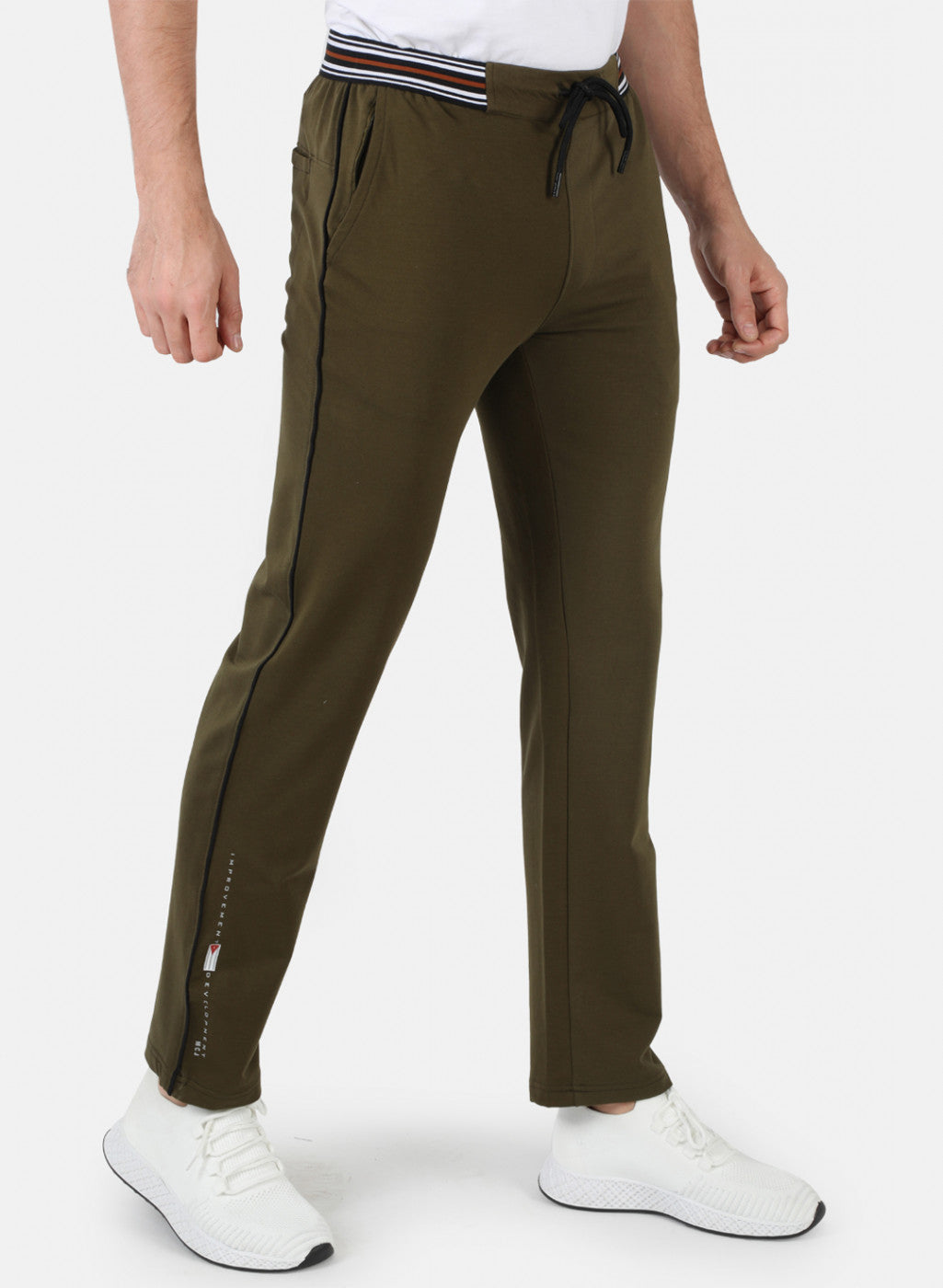 Men Olive Solid Winter Lower