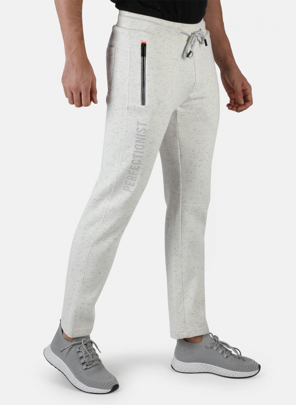 Men Off White Solid Winter Lower