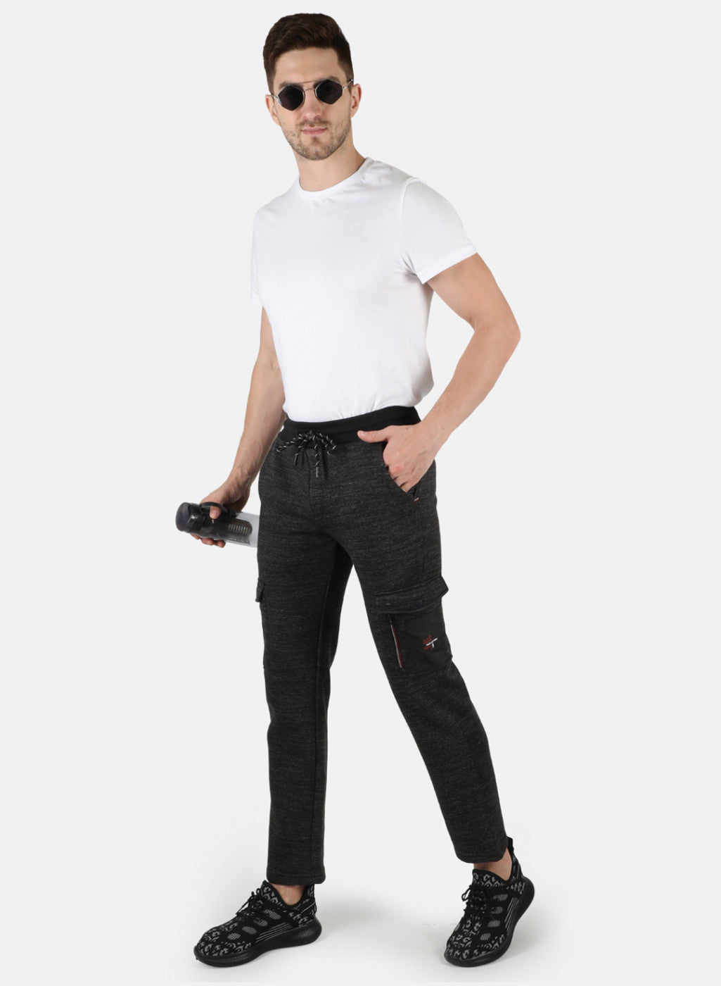 Men Black Solid Winter Lower