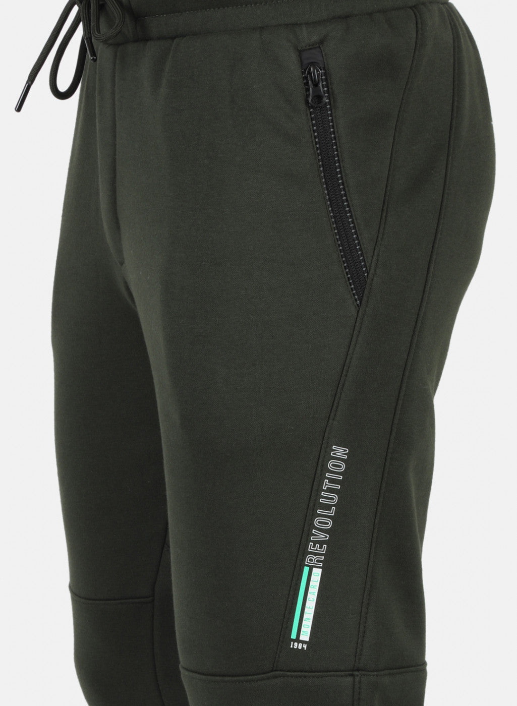 Men Olive Solid Winter Lower