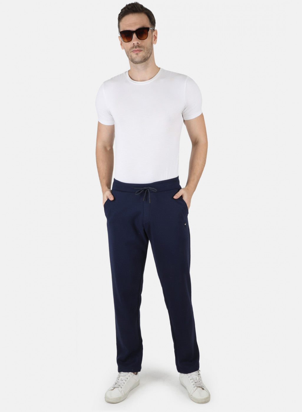 Men Blue Solid Winter Lower