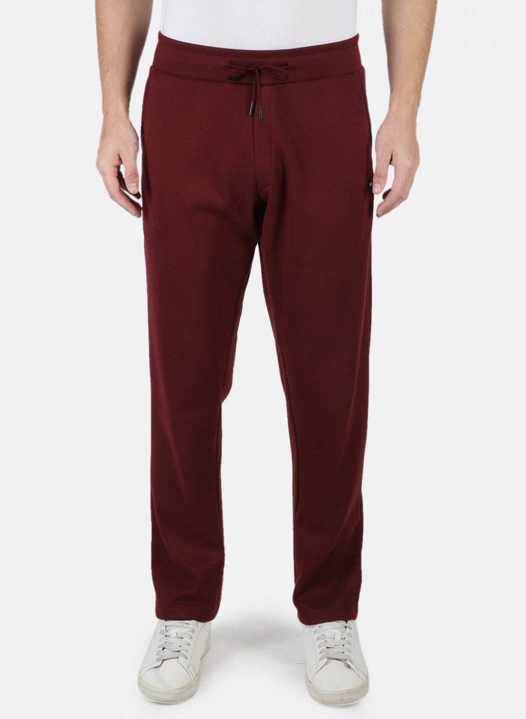 Men Maroon Solid Winter Lower