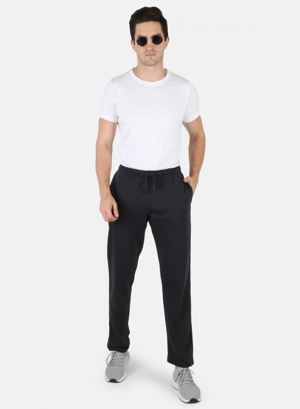 Men Grey Solid Winter Lower