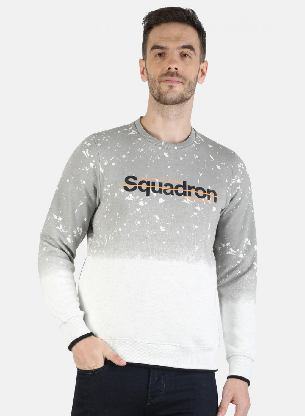 Men White Printed Sweatshirt