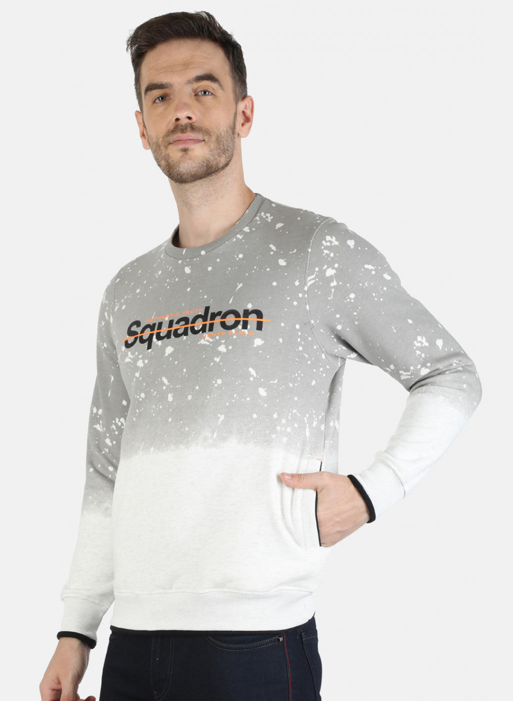 Men White Printed Sweatshirt