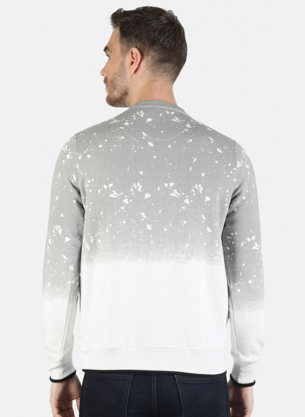 Men White Printed Sweatshirt
