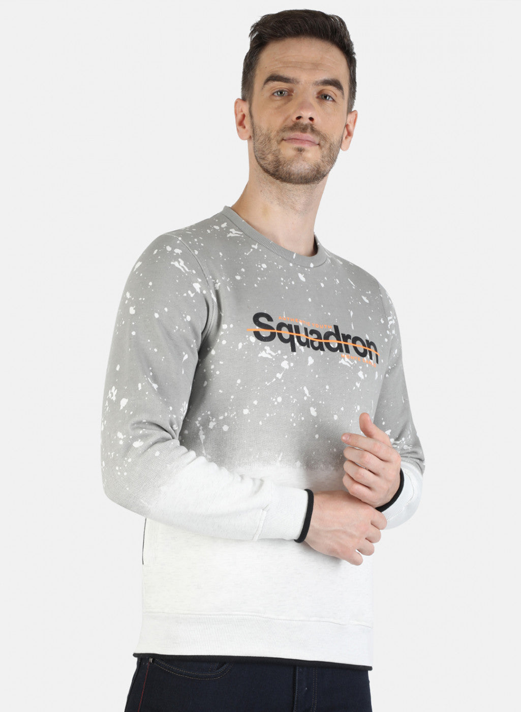 Men White Printed Sweatshirt